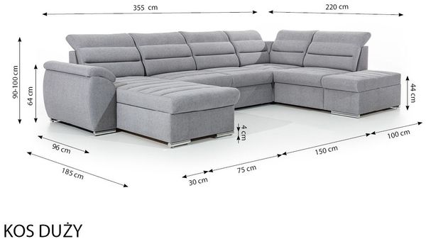 Couchgarnitur PASCARA U-Form mit Schlaffunktion-Beige /Otto. Links Bild 2