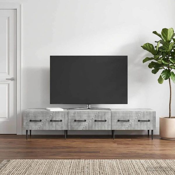 vidaXL TV-Schränk Betongrau 147 x 34,5 x 30 cm Holzwerkstoff 894938
