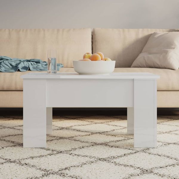 vidaXL Couchtisch Hochglanz-Weiß 79 x 49 x 41 cm Holzwerkstoff [809698]