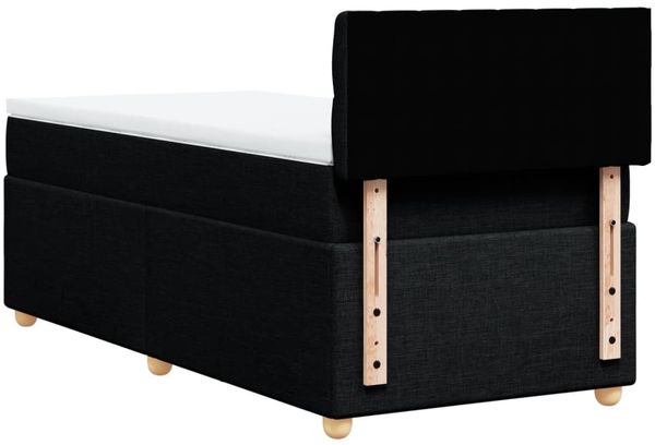vidaXL Boxspringbett mit Matratze Schwarz 90x190 cm Stoff 3288844 Bild 8
