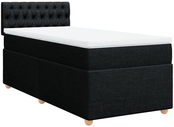 vidaXL Boxspringbett mit Matratze Schwarz 90x190 cm Stoff 3288844 Bild 3