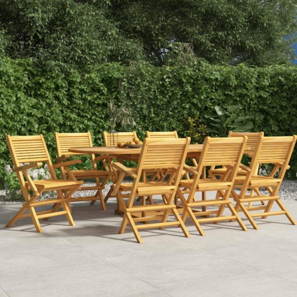 vidaXL Gartenstühle 8 Stk. Klappbar 55x62x90 cm Massivholz Teak 3155069