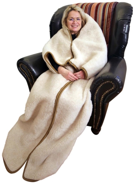 TV Decke aus Merinowolle Beige 160x200