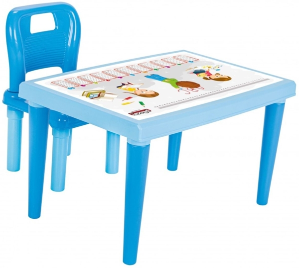 Pilsan Kindertisch Stuhl 03516 Kindersitzgruppe Kunststoff max. 50 kg ab 3 Jahre blau
