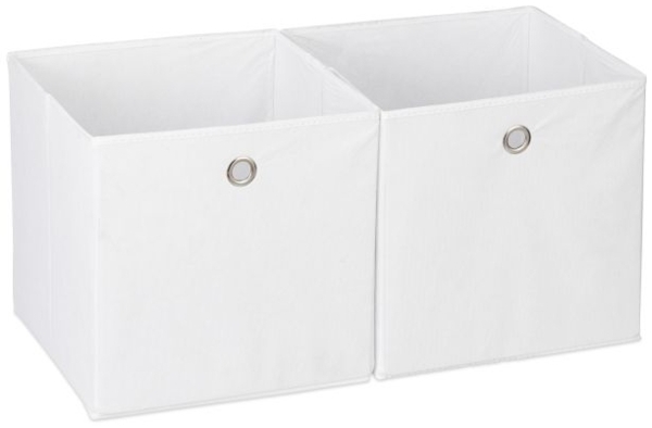 12 x Aufbewahrungsbox Stoff weiß 10031279