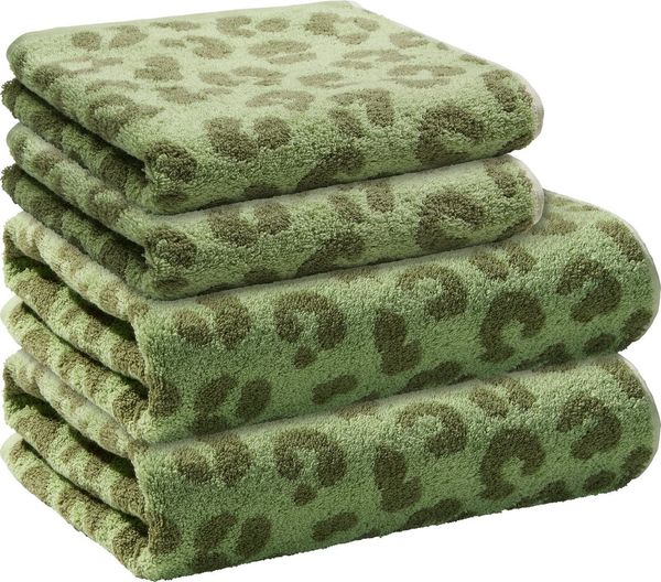 Erwin Müller Handtuch Frottier-Set "Leo" 4-teilig, Frottier/Jacquard, Walk-Frottier Ornamente/gemustert: Leo