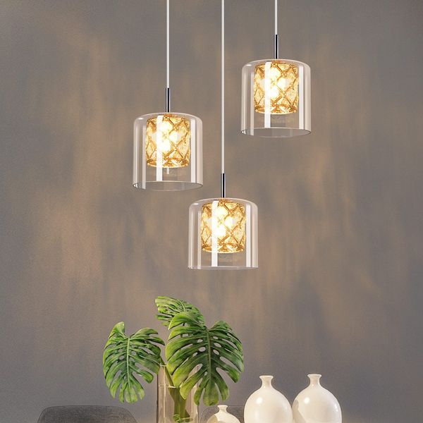 ZMH Pendelleuchte Esstisch Glas Esstischlampe - Hängelampe 3 Flammig Hängeleuchte Modern G9 Esszimmerlampe 120CM Höhenverstellbar Vintage Pendellampe für Esszimmer Küche (ohne Leuchtmittel)