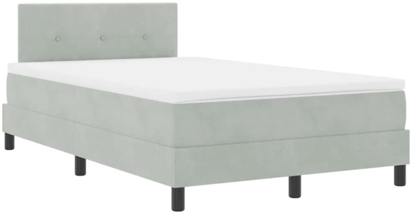 vidaXL Boxspringbett mit Matratze Hellgrau 120 x 200 cm Stoff 3339164