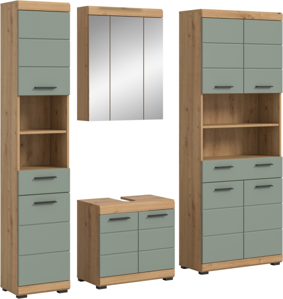 Xonox Scout Badkombination (B/H/T: 186x191x34 cm) in Salbei und Artisan Eiche Nachbildung