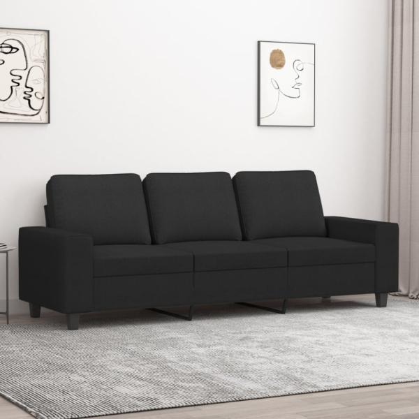 vidaXL 3-Sitzer-Sofa Schwarz 180 cm Stoff 359403