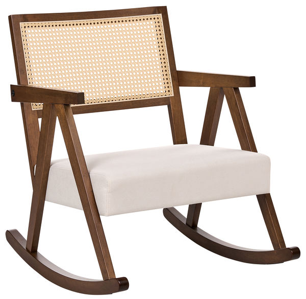 Schaukelsessel RYA Holz Braun Hellbeige