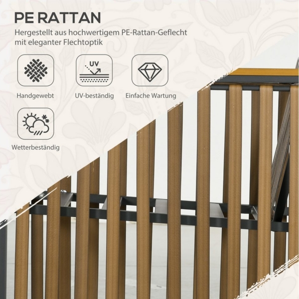 MC Star Balkonset Gartenmöbel-Set 3-tlg. Bistro-Set mit Couchtisch & 2 Stühlen, (Gartensitzgruppe mit Kissen, grau, ideal für Terrasse & Balkon) Bild 2