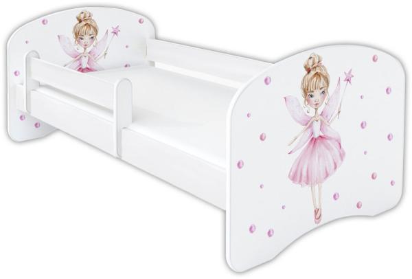 Clamaro 'Schlummerland 2021' Kinderbett 80x180 cm, Ballerina, inkl. Lattenrost, Matratze und Rausfallschutz (ohne Schublade)