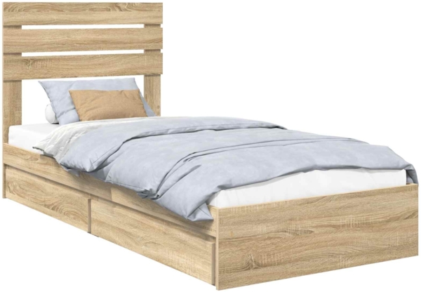 vidaXL Aufbewahrungsbett Sonoma-Eiche 90x190 cm Holzwerkstoff 3411600