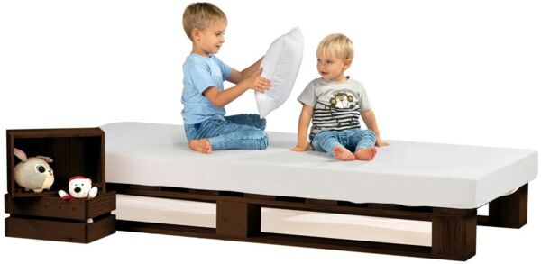 sunnypillow Palettenbett Massivholzbett 80 90 100 120 140 160 180 200 220 240 x 200 cm, 90x200 cm Palisander