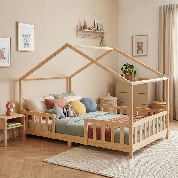 Kinderbett Treviolo 120x200 cm Holzfarben [en. casa]
