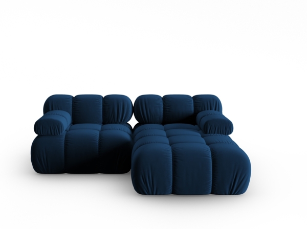 Micadoni Modulares Ecksofa Bellis 3-Sitzer Rechts Samt Bluvel Königsblau