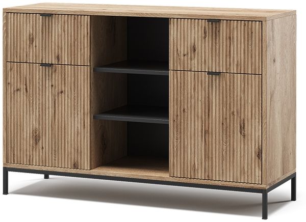 Kommode Eliza Viking Oak 120 x 81.2 cm mit 2 Schubladen und 2 Türen Vicco