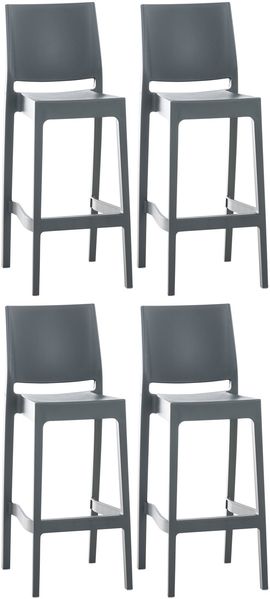 CLP 4er Set Barhocker Maya Kunststoff,dunkelgrau