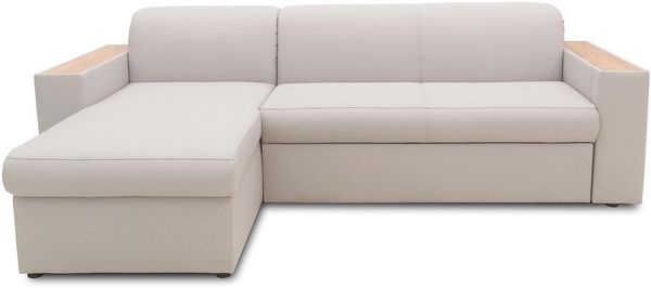 Domo Collection Ecksofa Lima, Eckcouch mit Schlaffunktion und Bettkasten, Schlafsofa, Sofa, Couch, Schlafcouch, 244x155 cm, Sofa in L-Form in silber