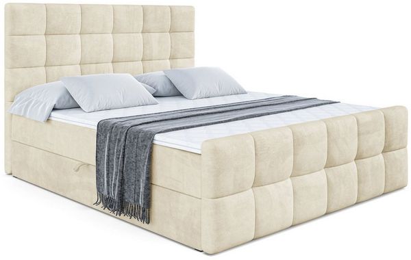 ALTDECOR Boxbett BRUGO-Z, H4 Multipocket / H3 Bonellfederung, Springboxbett Boxspringbett