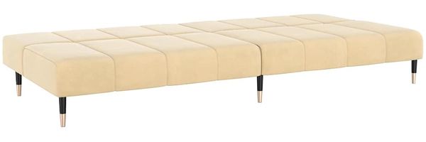 vidaXL Schlafsofa 2-Sitzer Creme Samt 375883 Bild 6