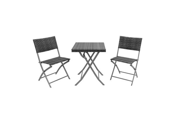 HTI-Living Sitzgruppe Tischgruppe Siggi, (Set, 3-tlg, 1 Tisch, 2 Stühle), Klapptisch Klappstühle Balkonmöbel