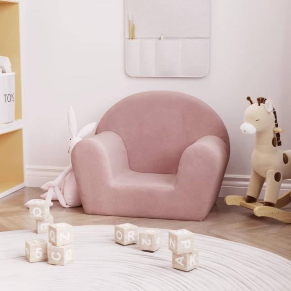 vidaXL Kindersofa Rosa Weich Plüsch 356985