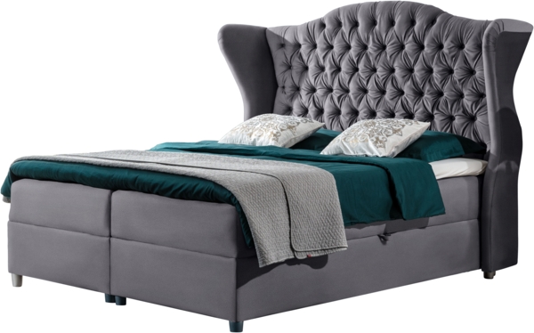 99rooms Adele Boxspringbett Velours 180x200 cm Dunkelgrau Bild 5