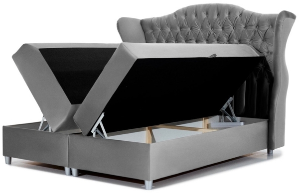 99rooms Adele Boxspringbett Velours 180x200 cm Dunkelgrau Bild 3