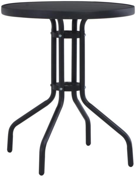 vidaXL Gartentisch Schwarz 80 cm Stahl und Glas 47253