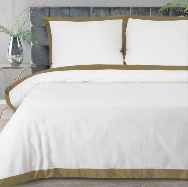 Eurofirany Bettwäsche LAURA ELIZA, 55 % Baumwolle, 45 % Polyester, 3 teilig, mit dekorative Kante oder Rüsche, atmungsaktiv