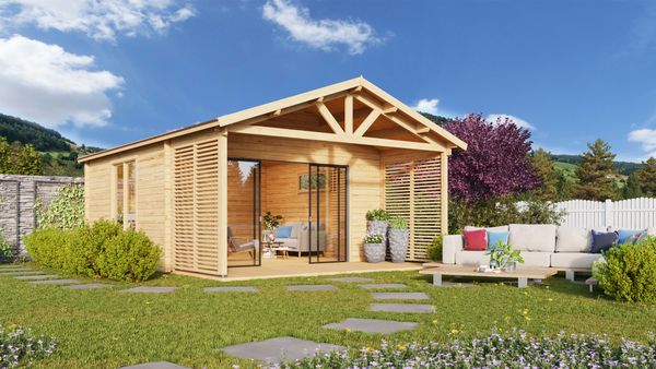 Fjordholz Gartenhaus Alu Concept Arosa 44 B Natur