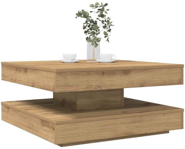 vidaXL Couchtisch 360-Grad Drehbar Artisan-Eiche 70x70x34,5 cm 858487