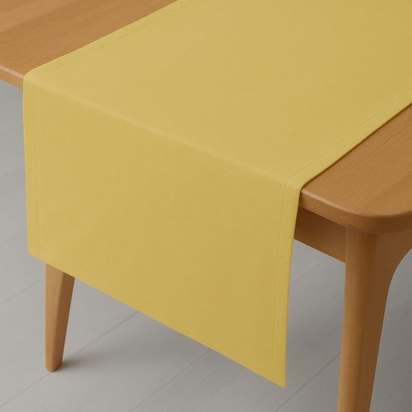 DecoHomeTextil Leinen Optik Tischdecke, Rechteckig 40x100 cm Gelb, wasserabweisend, fleckenabweisend, abwaschbar, Lotuseffekt, bügelfrei