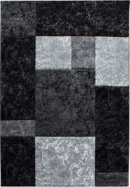 Kurzflor Teppich Hara rechteckig - 280x370 cm - Schwarz