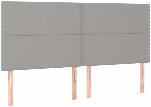 Polsterbett mit Matratze Stoff Hellgrau 200x200 cm, Härtegrad: H2 [3128469] Bild 7