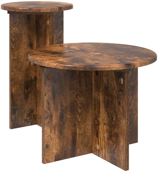 vidaXL Beistelltisch-Set 2 pcs Geräucherte Eiche Holzwerkstoff 8001033