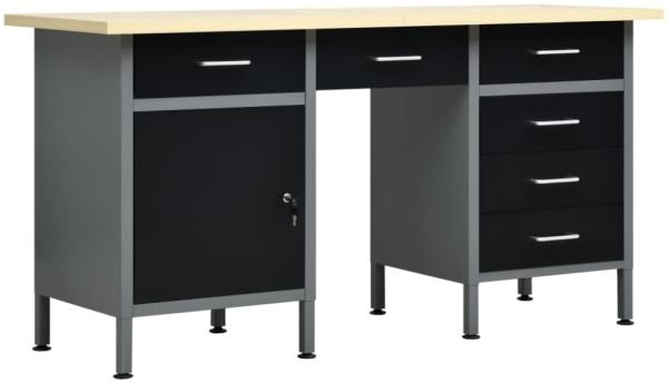 vidaXL Arbeitstisch Schwarz 160 x 60 x 85 cm Stahl 145347