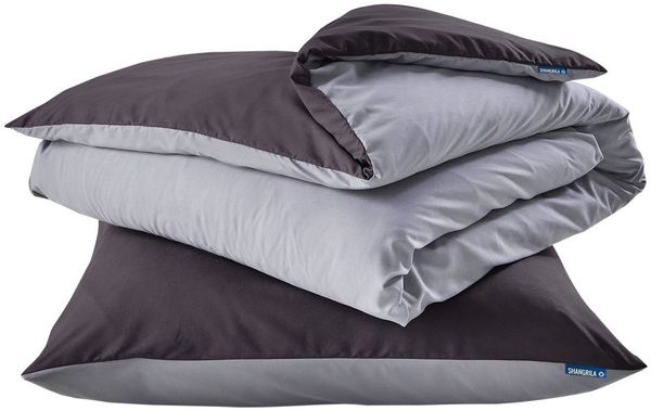 Shangrila Wendebettwäsche, Microsatin, 2 teilig, Microsatin 1 Bettbezug 1 Kissenbezug Pflegeleicht Atmungsaktiv 202090