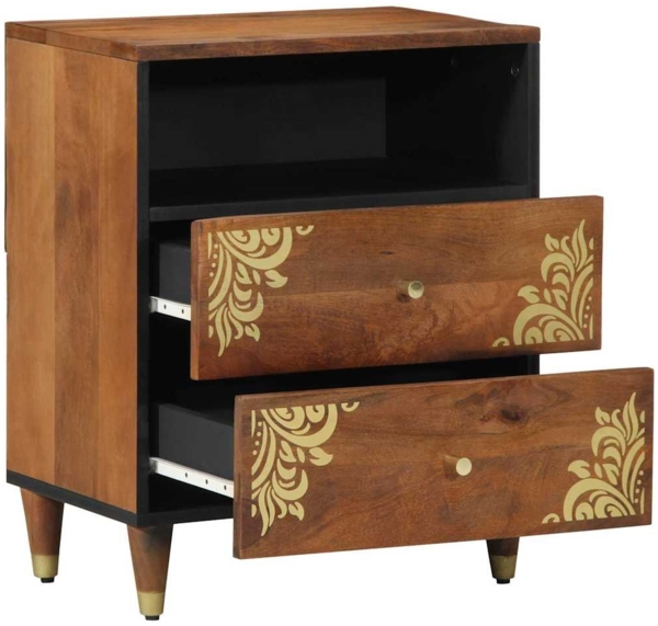 vidaXL Nachttisch Honigbraun 50 x 33 x 62 cm Massivholz Mango 4018746