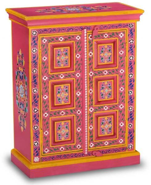 vidaXL Sideboard Massivholz Mango Rosa Handbemalt 244839