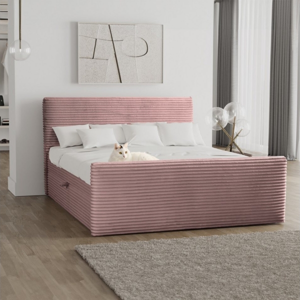 Kaiser Möbel Boxspringbett Boxspringbett mit bettkasten und topper TRENTO stoff Plüsch Cord, mit Topper mit Bettkasten Bild 5
