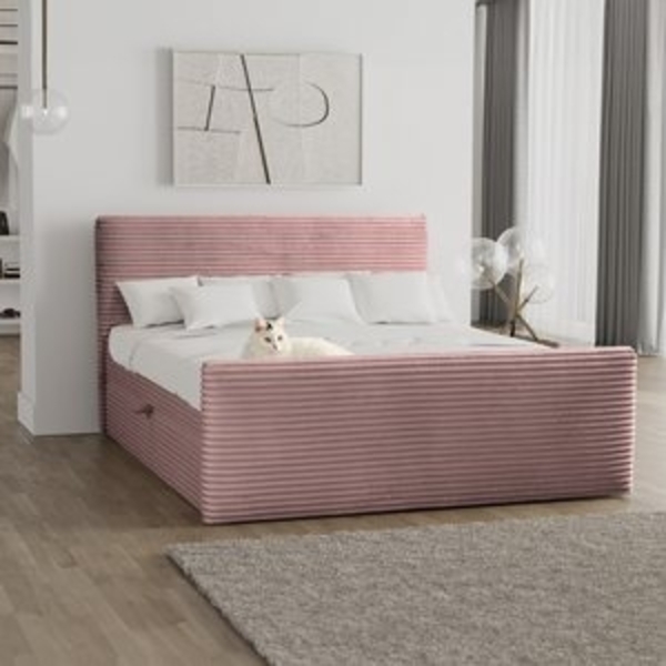 Kaiser Möbel Boxspringbett Boxspringbett mit bettkasten und topper TRENTO stoff Plüsch Cord, mit Topper mit Bettkasten Bild 6