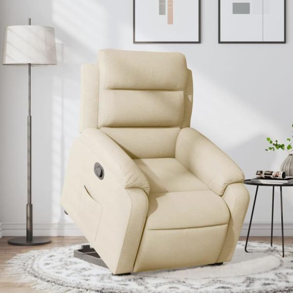 vidaXL Relaxsessel mit Aufstehhilfe Creme Stoff 3204989