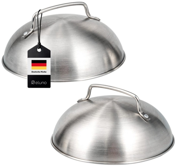 eluno Brathaube Burgerhaube 2er Set - 17,5 x 8,5 cm, Burger-Cover, Edelstahl
