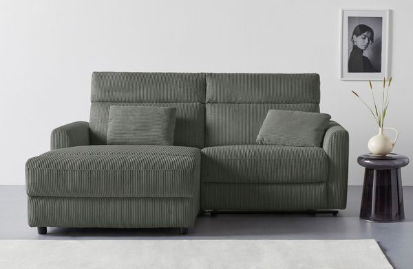 OTTO home Ecksofa JENNA L-Form, 209cm - OTTO. Verlässliche Qualität, manuelle o. elektrische Relaxfunktion, USB A/C, weicher Sitz, Cord.