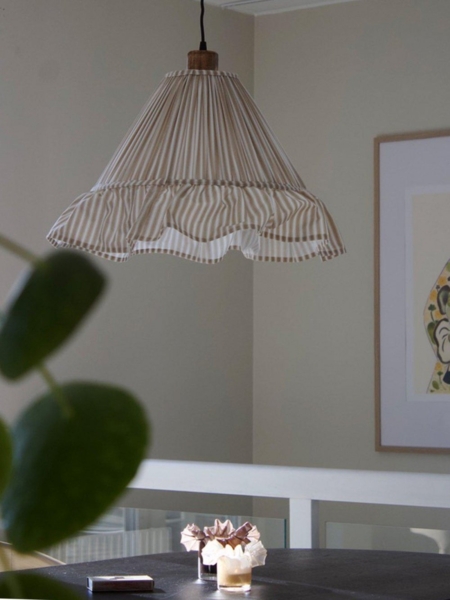 PR Home 501-40-124 Pendelleuchte Estrid Stoffschirm Beige gestreift 40cm Bild 7