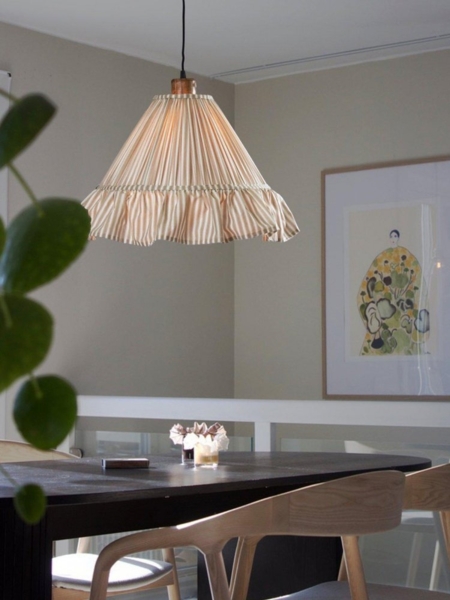 PR Home 501-40-124 Pendelleuchte Estrid Stoffschirm Beige gestreift 40cm Bild 6