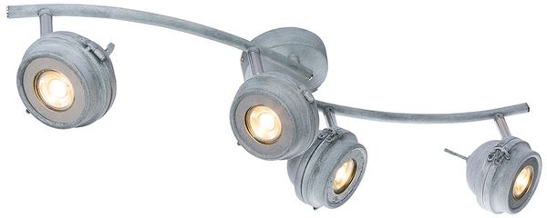 LED Deckenleuchte, Metall grau antik, Spot beweglich, L 68 cm